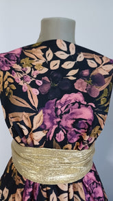 Latina Spandex -Negru Trandafiri Plum STO1236